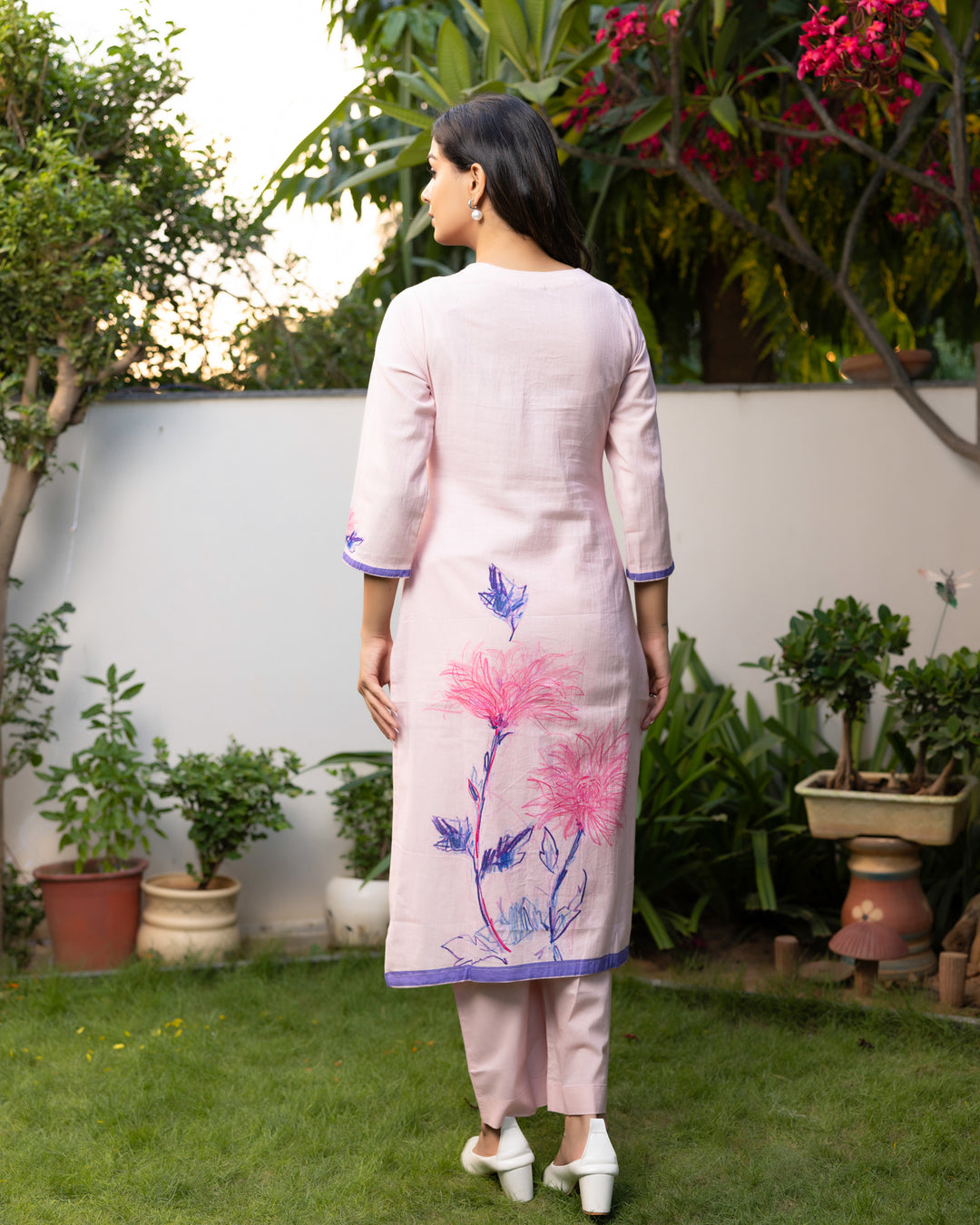 Rosy Charm Printed Suit Set