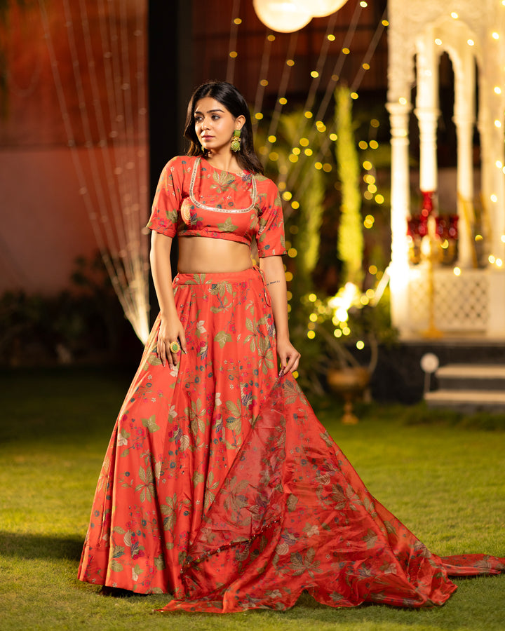 Ruby Garden Lehenga Set