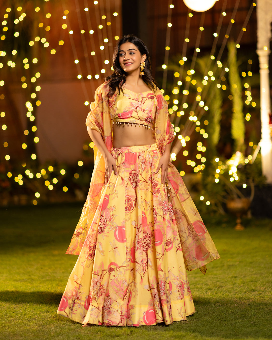 Sunny Yellow Floral Lehenga Set