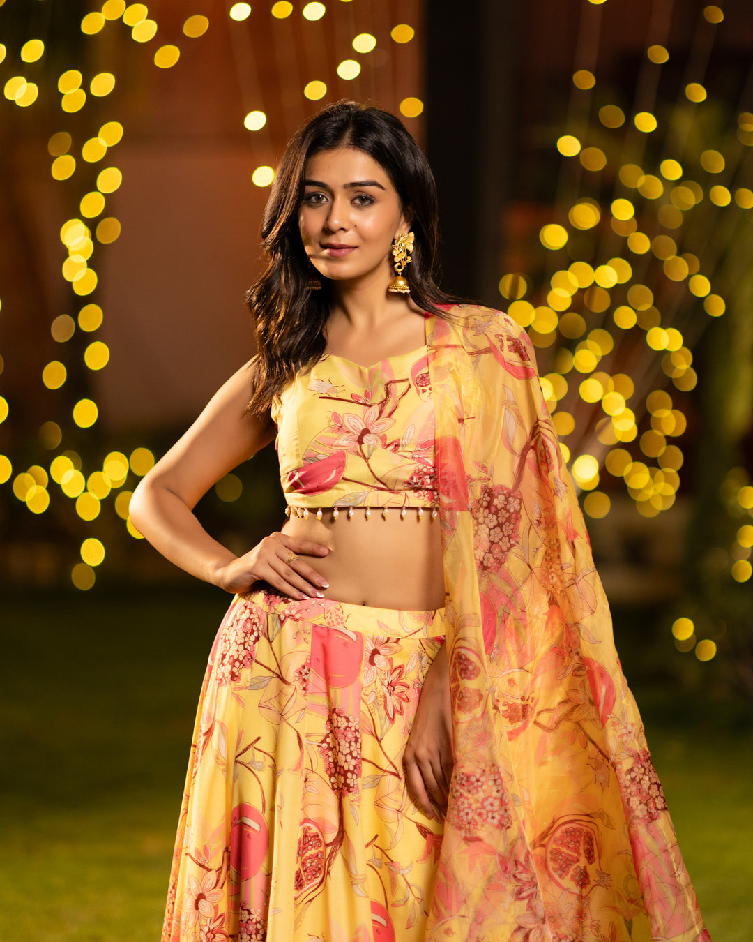 Sunny Yellow Floral Lehenga Set