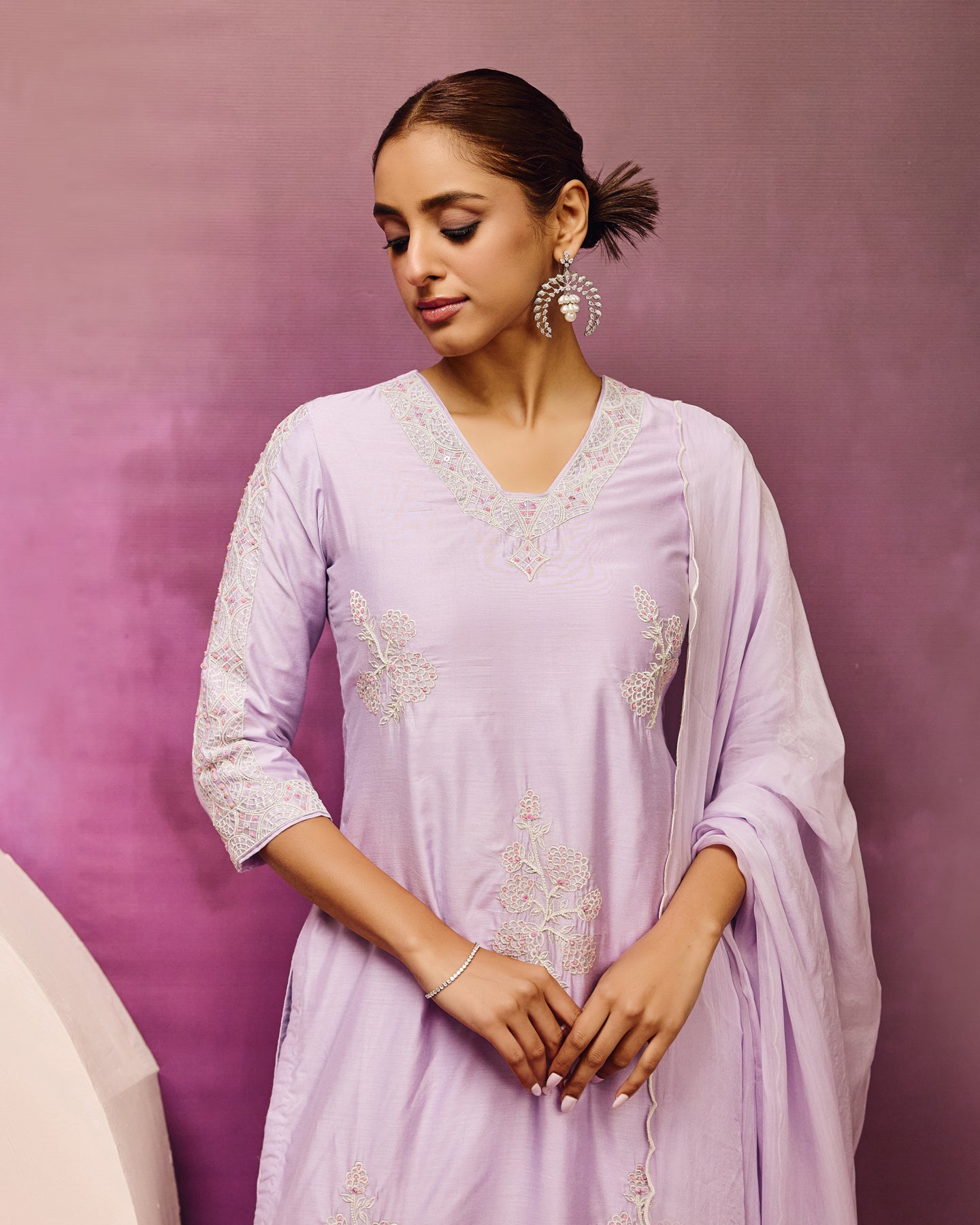 Lady in Lavender Suit