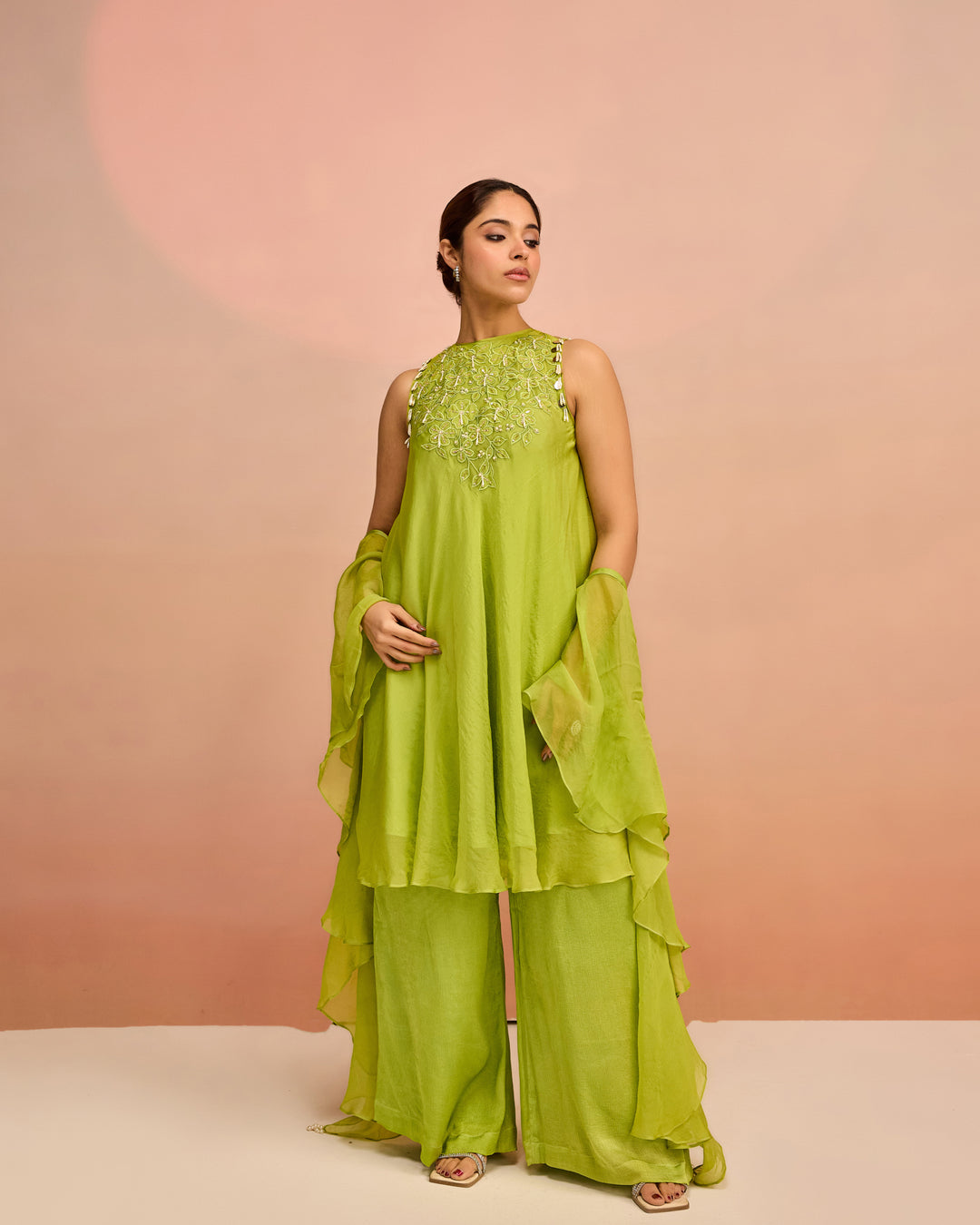 Evergreen Organza Co-ord set