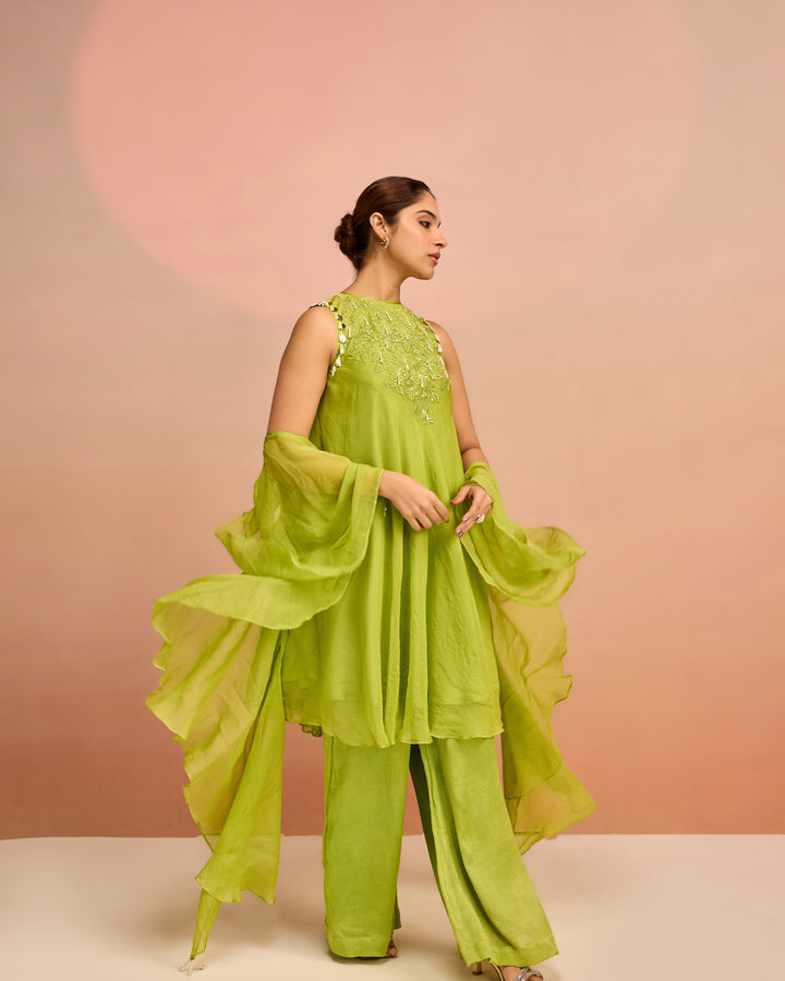 Evergreen Organza Co-ord set