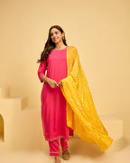 Pink Rayon Suit Set