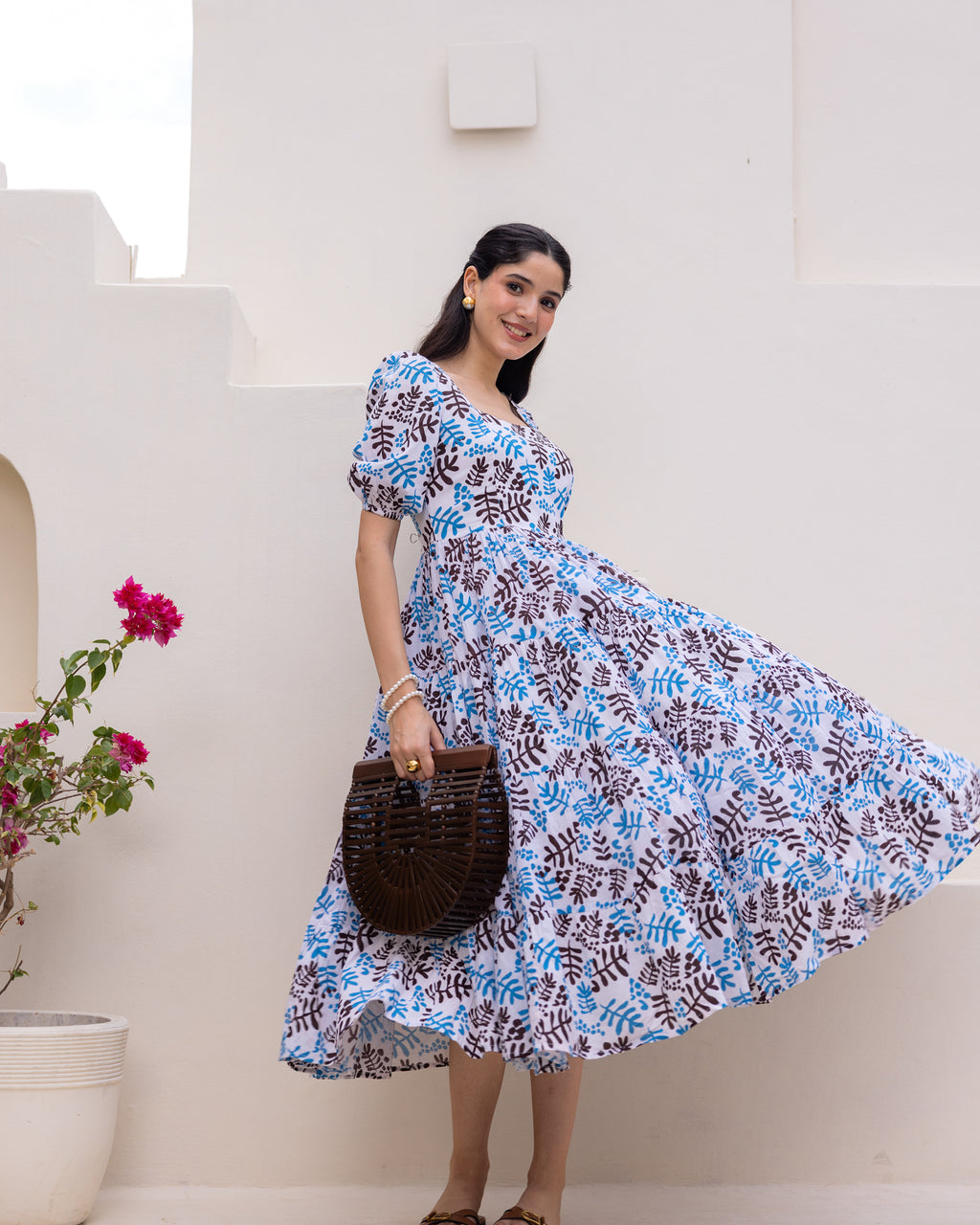 Florian White Tiered Maxi Dress