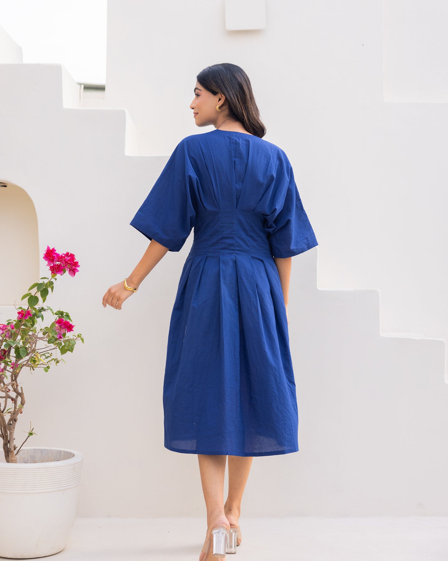 Blue Kimono Cotton Dress