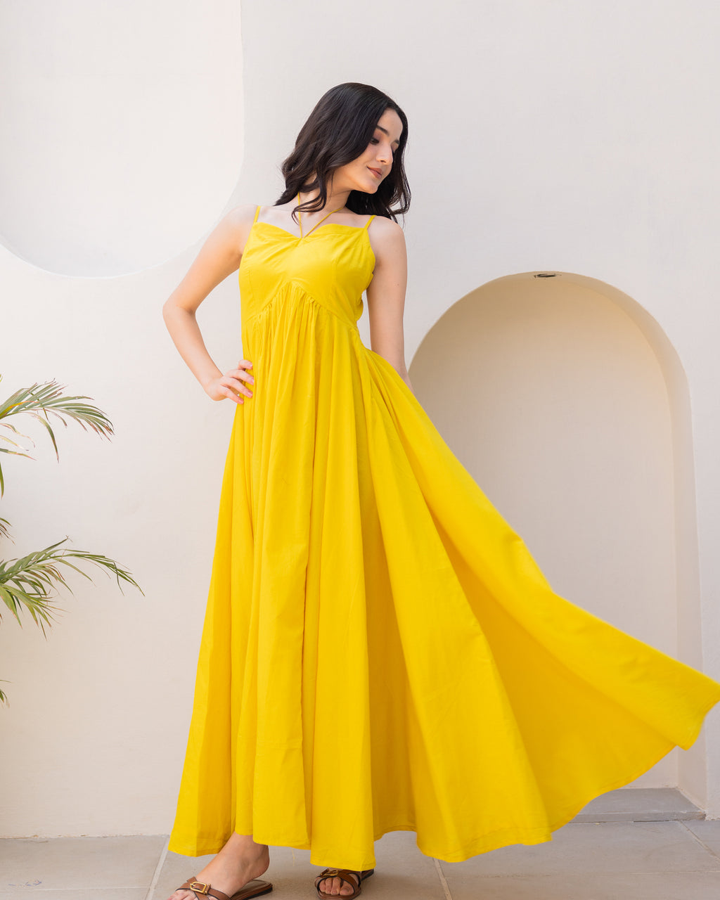 Yellow Strappy Maxi Dress