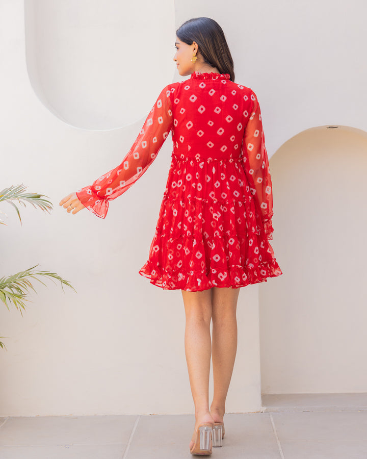 Red Chiffon Dress