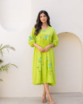 Green Kota Floral Dress