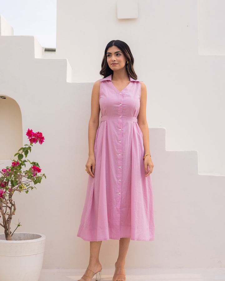 Pastel Pink Office Dress