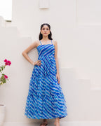 Blue Lahariya Chiffon Dress