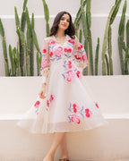 Off-white Organza Floral Dress
