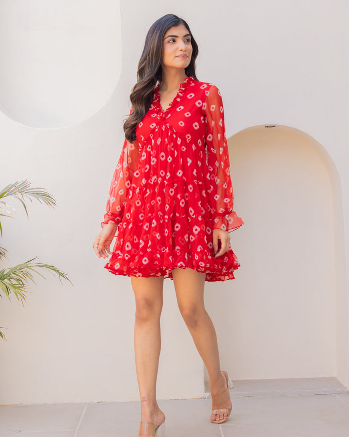 Red Chiffon Dress