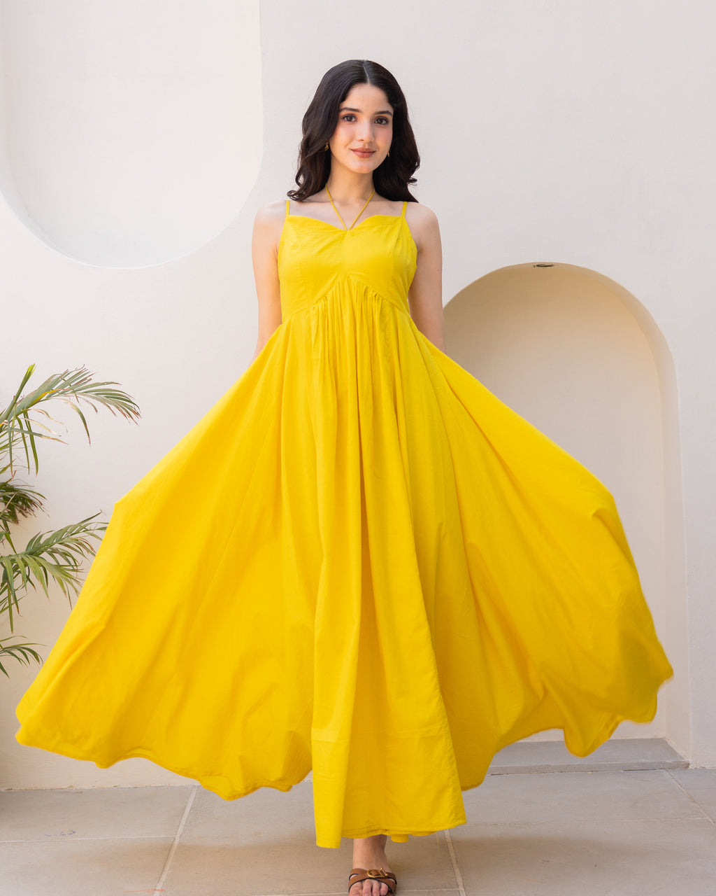 Yellow Strappy Maxi Dress