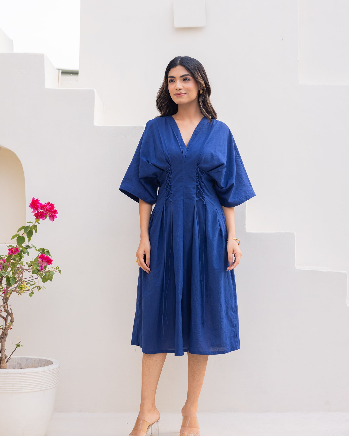 Blue Kimono Cotton Dress