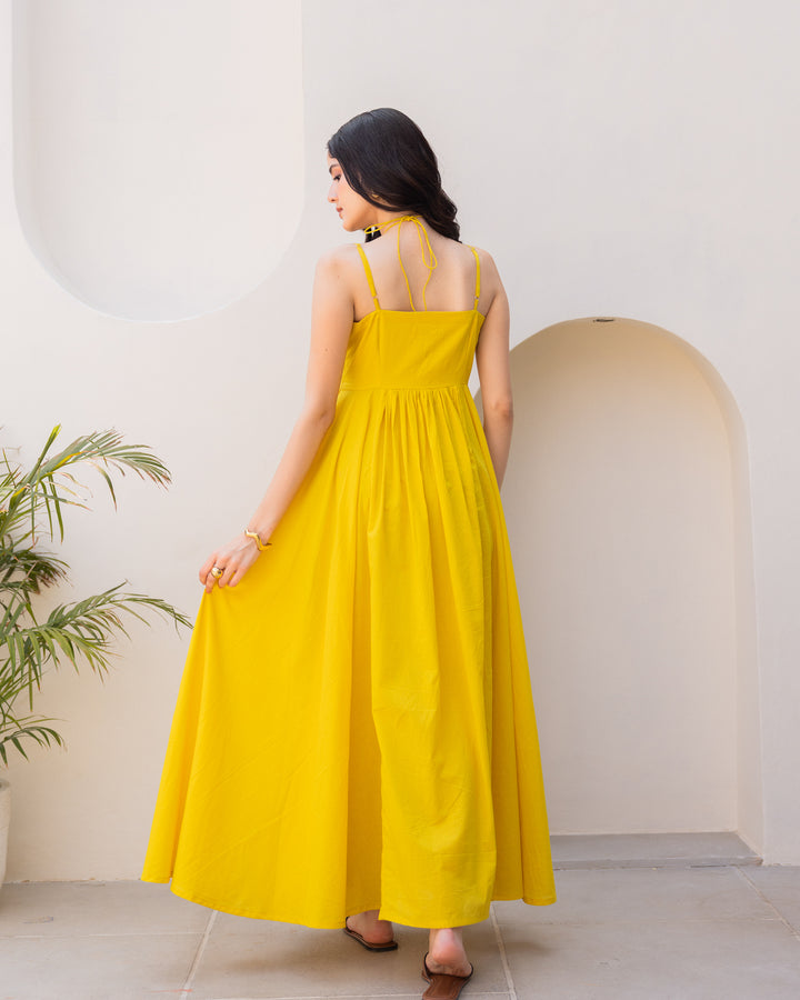Yellow Strappy Maxi Dress