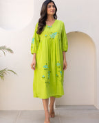 Green Kota Floral Dress