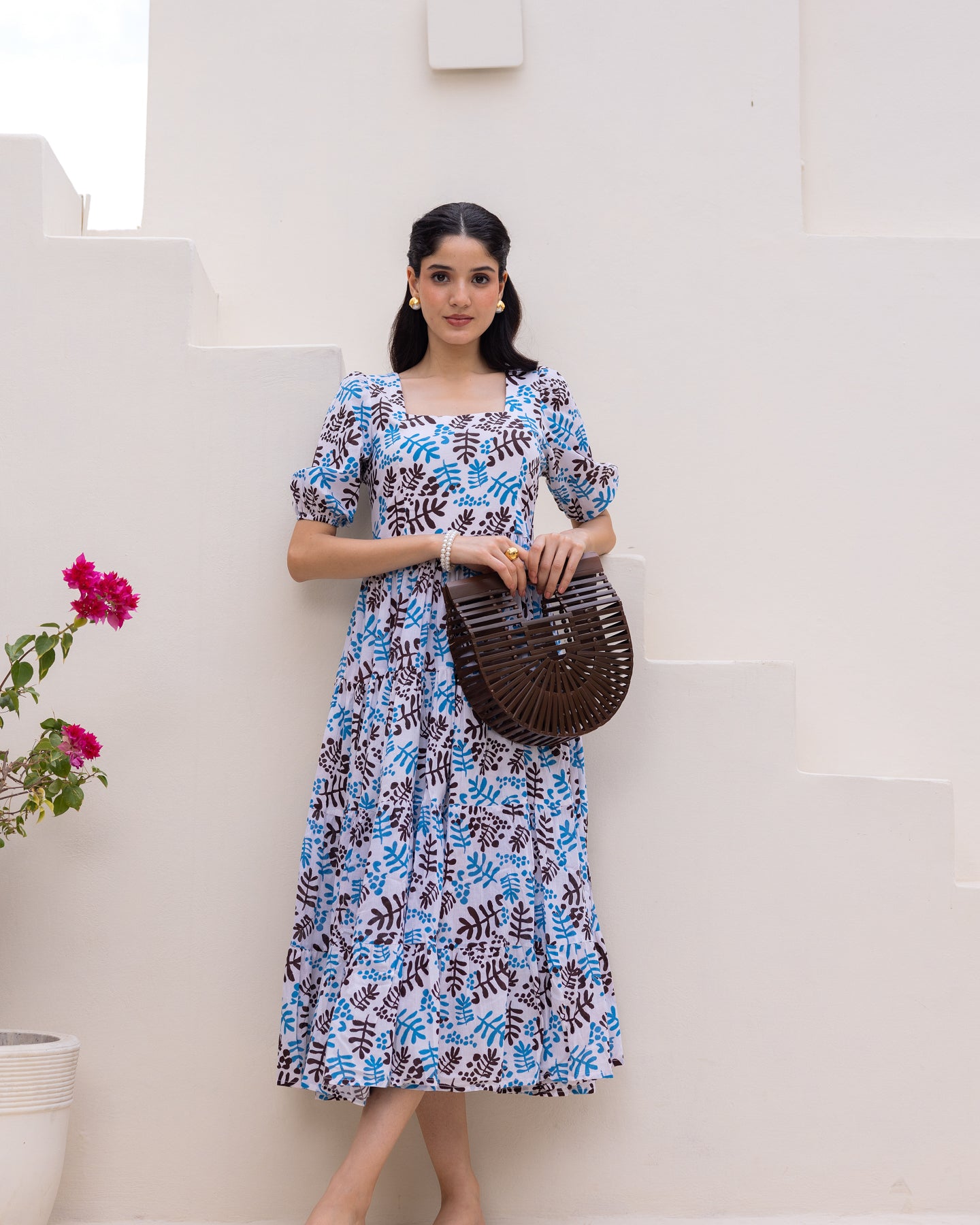 Florian White Tiered Maxi Dress