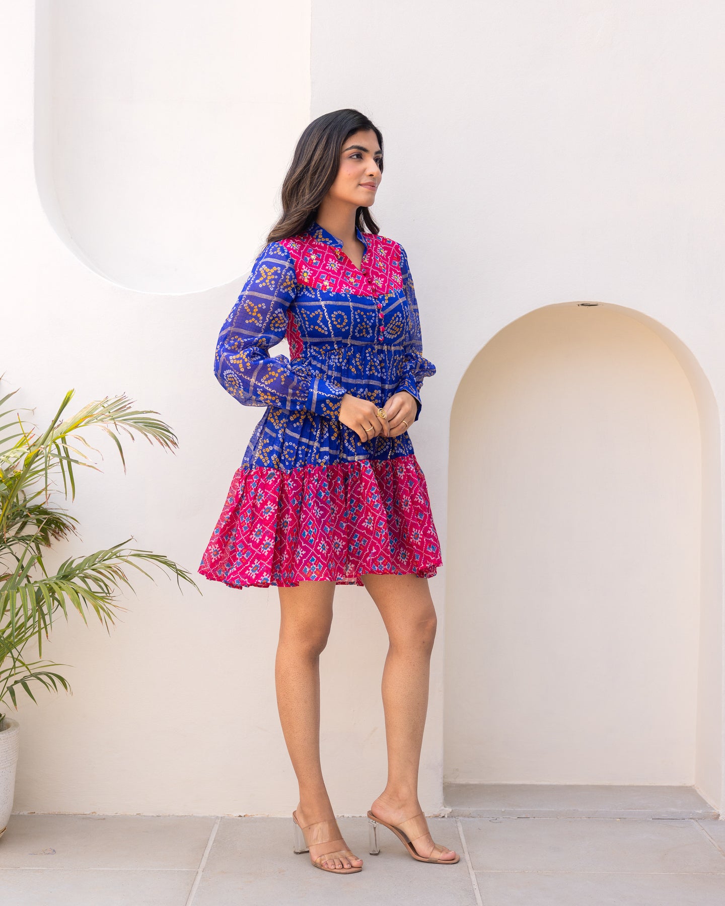 Two Tone Bandhani Dress