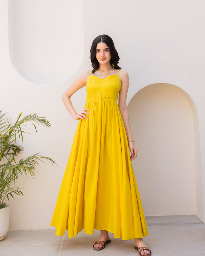 Yellow Strappy Maxi Dress