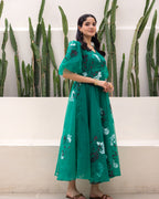 Green Organza Floral Dress