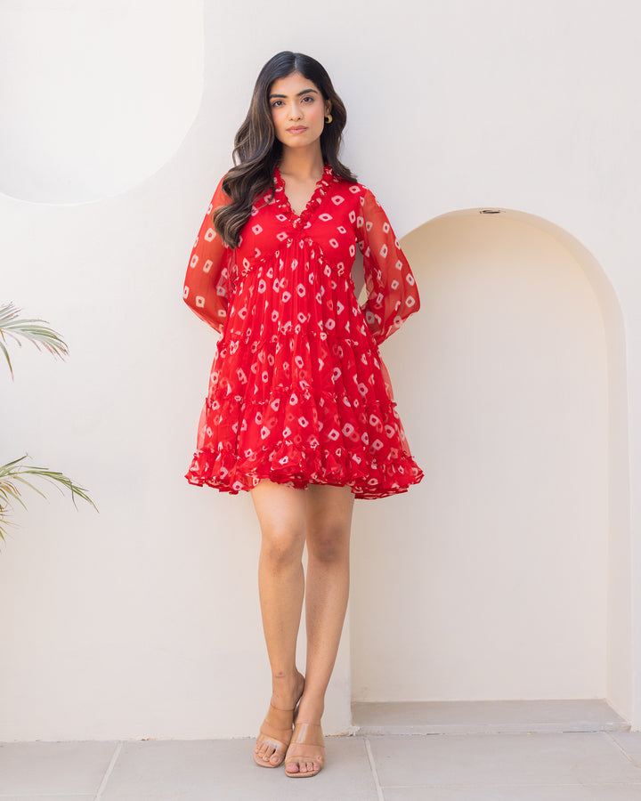 Red Chiffon Dress