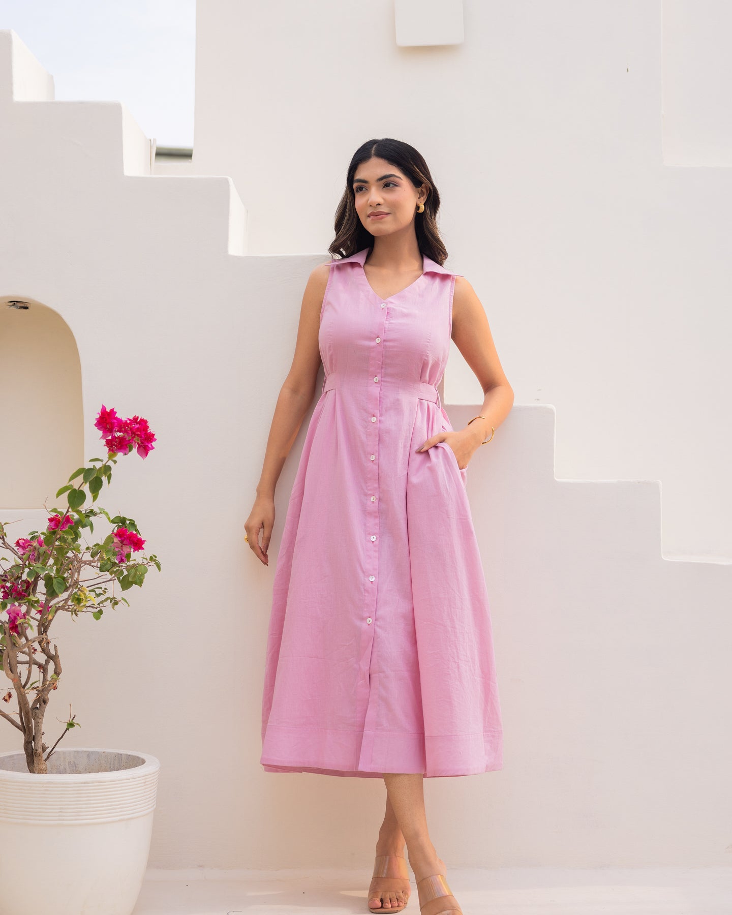 Pastel Pink Office Dress