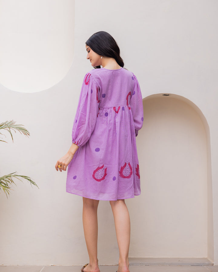 Purple Handpainted Short Dress