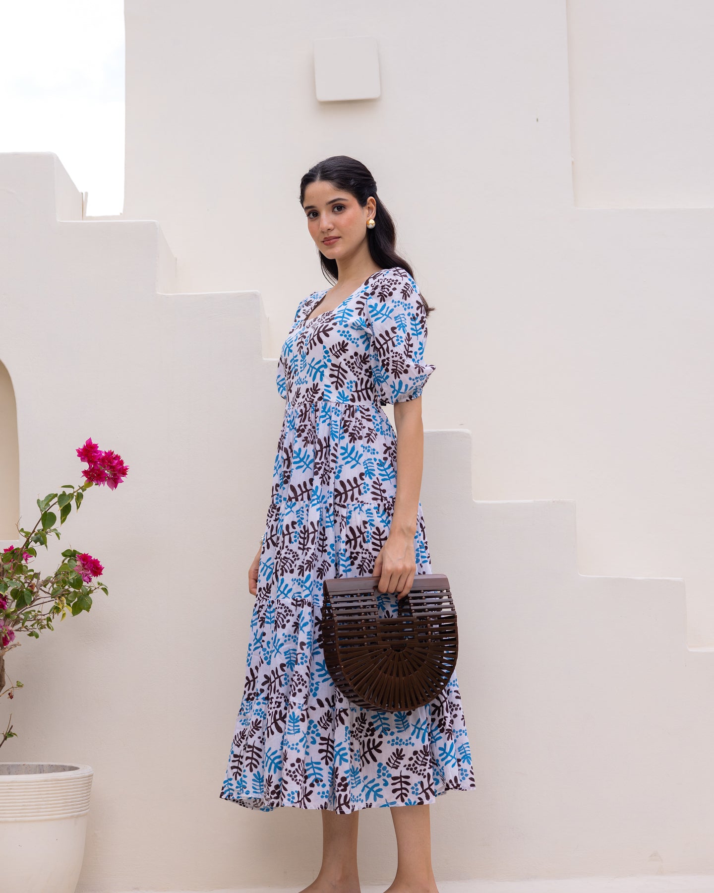 Florian White Tiered Maxi Dress