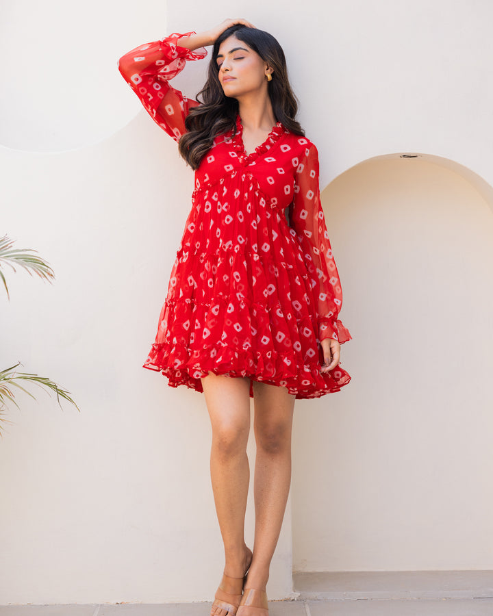 Red Chiffon Dress