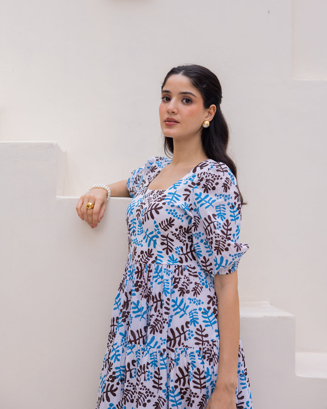 Florian White Tiered Maxi Dress