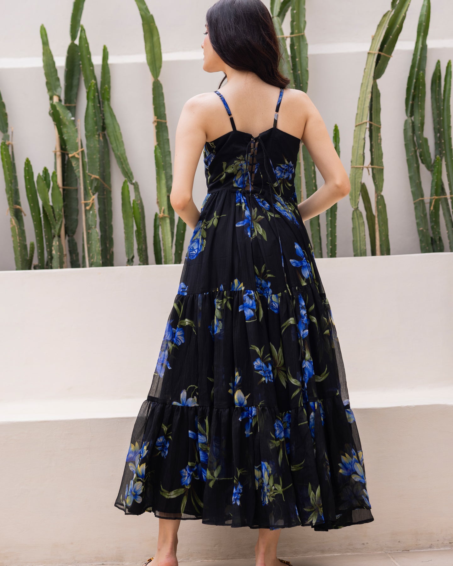 Buy Black Strappy Chiffon DressOnline In India – Ambraee