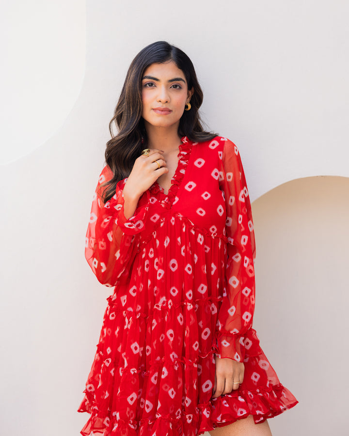 Red Chiffon Dress