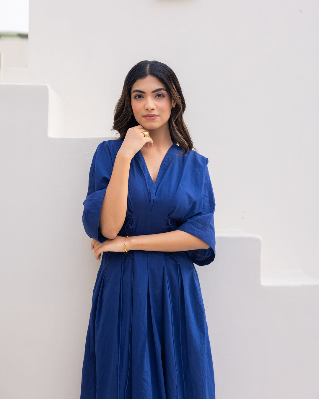 Blue Kimono Cotton Dress