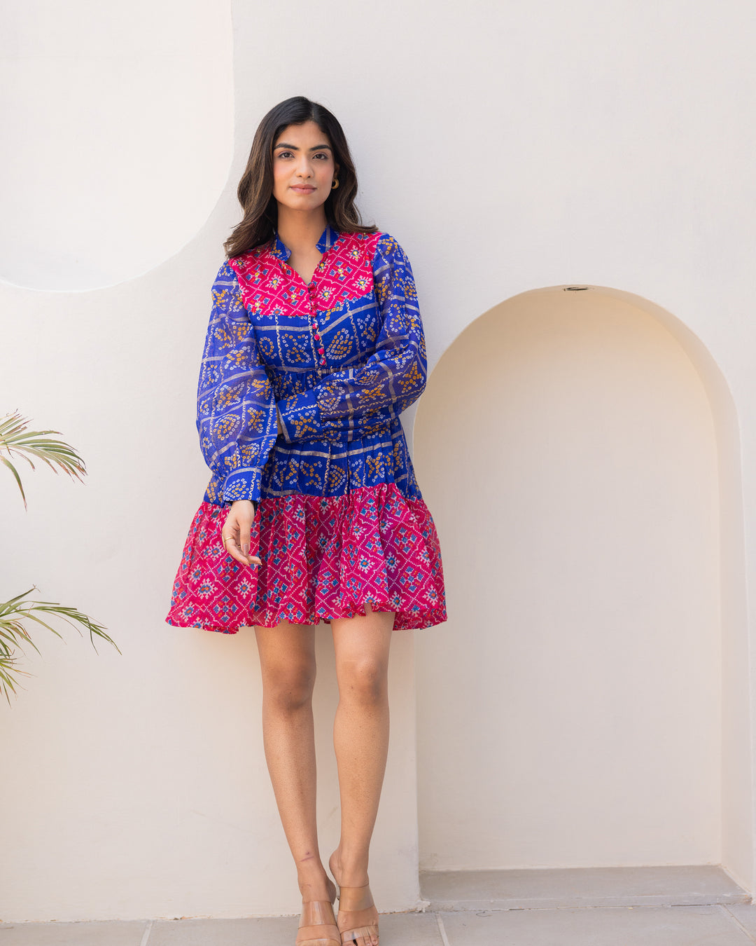 Two Tone Bandhani Dress