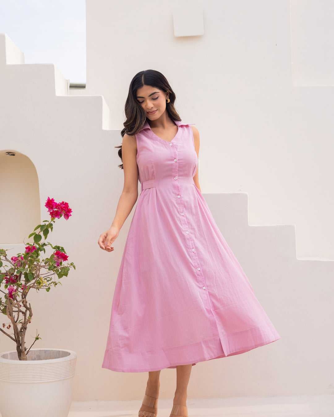 Pastel Pink Office Dress