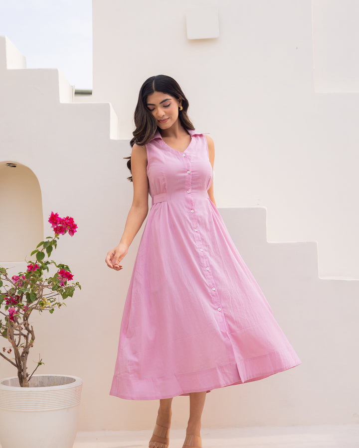 Pastel Pink Office Dress
