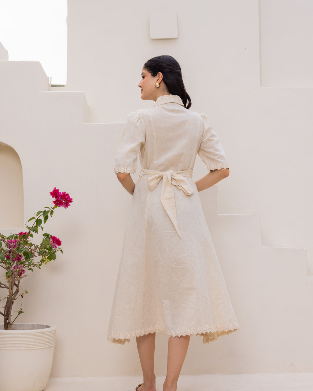 Cotton Ivory Lace Dress