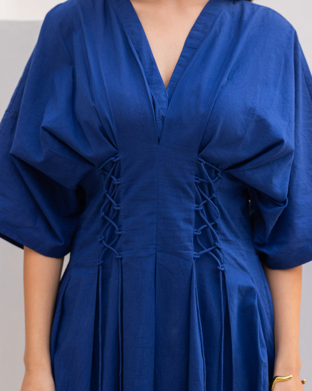 Blue Kimono Cotton Dress