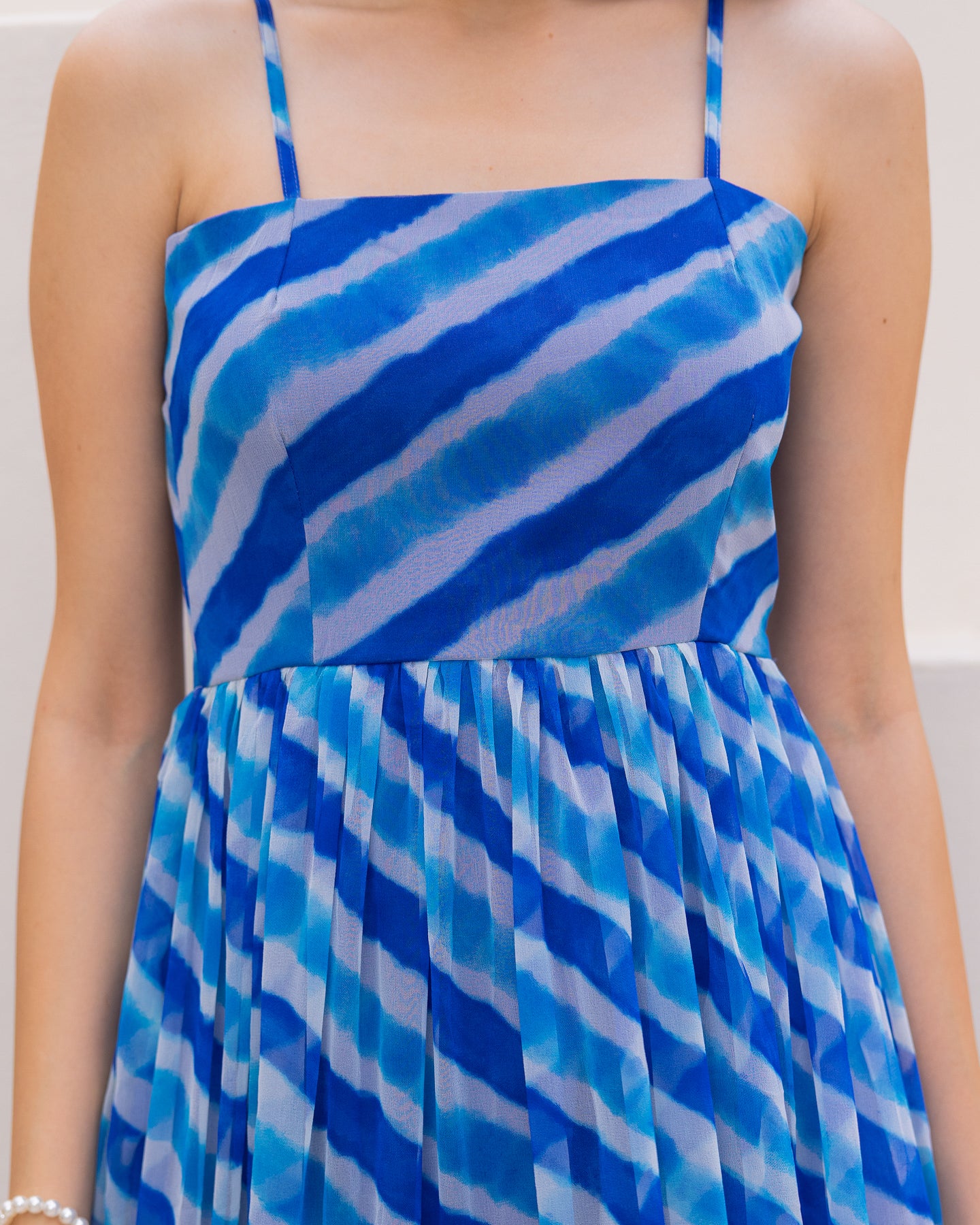 Blue Lahariya Chiffon Dress