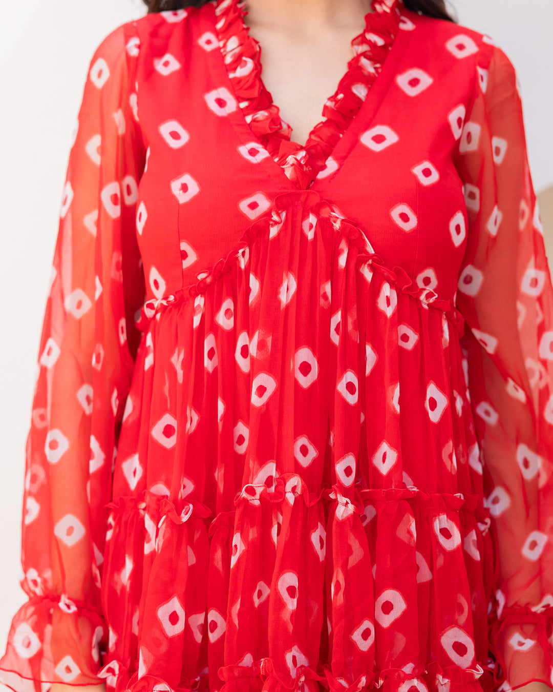 Red Chiffon Dress