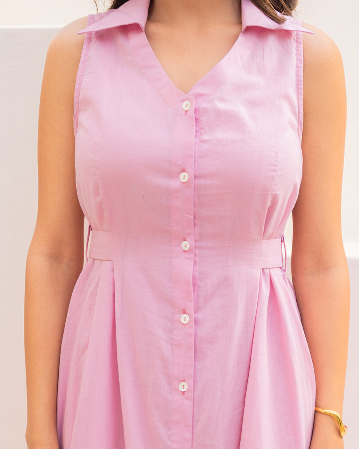 Pastel Pink Office Dress