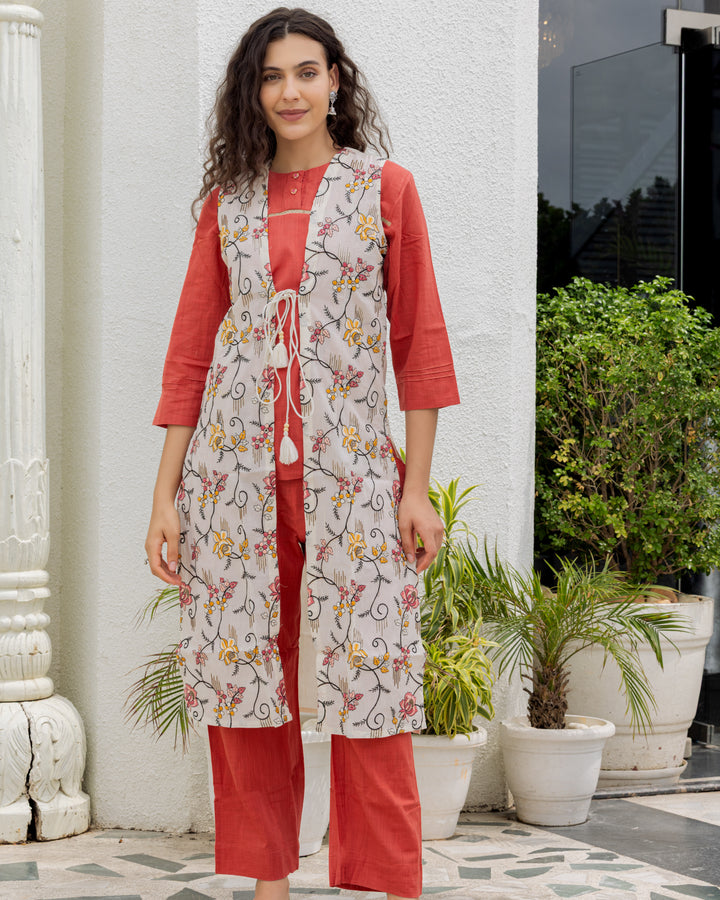 Burnt Orange Co-ord With Jacket