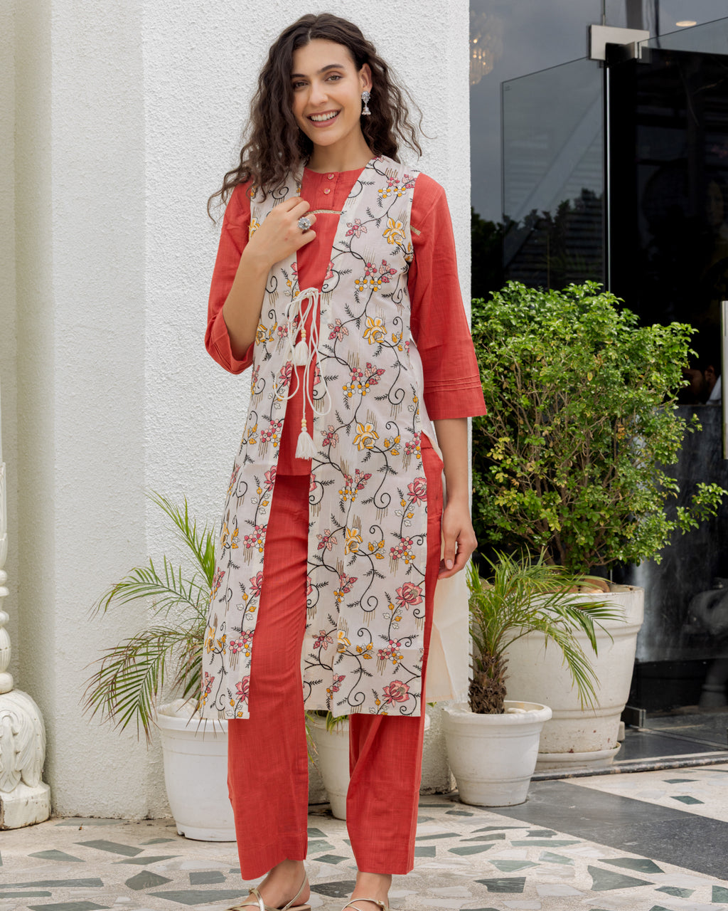 Burnt Orange Co-ord With Jacket