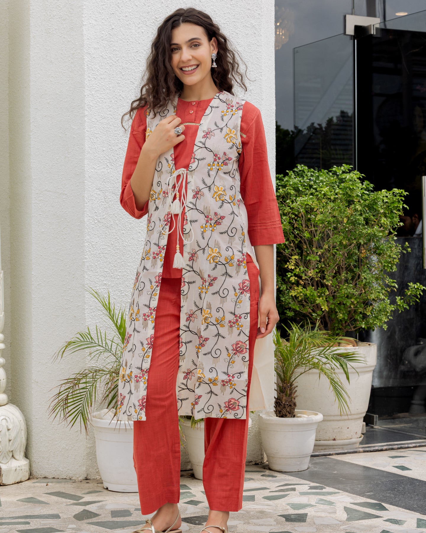 Burnt Orange Co-ord With Jacket