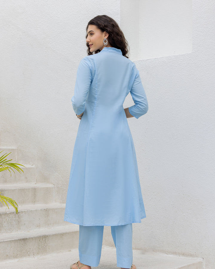 Blue Cotton Kurta Set