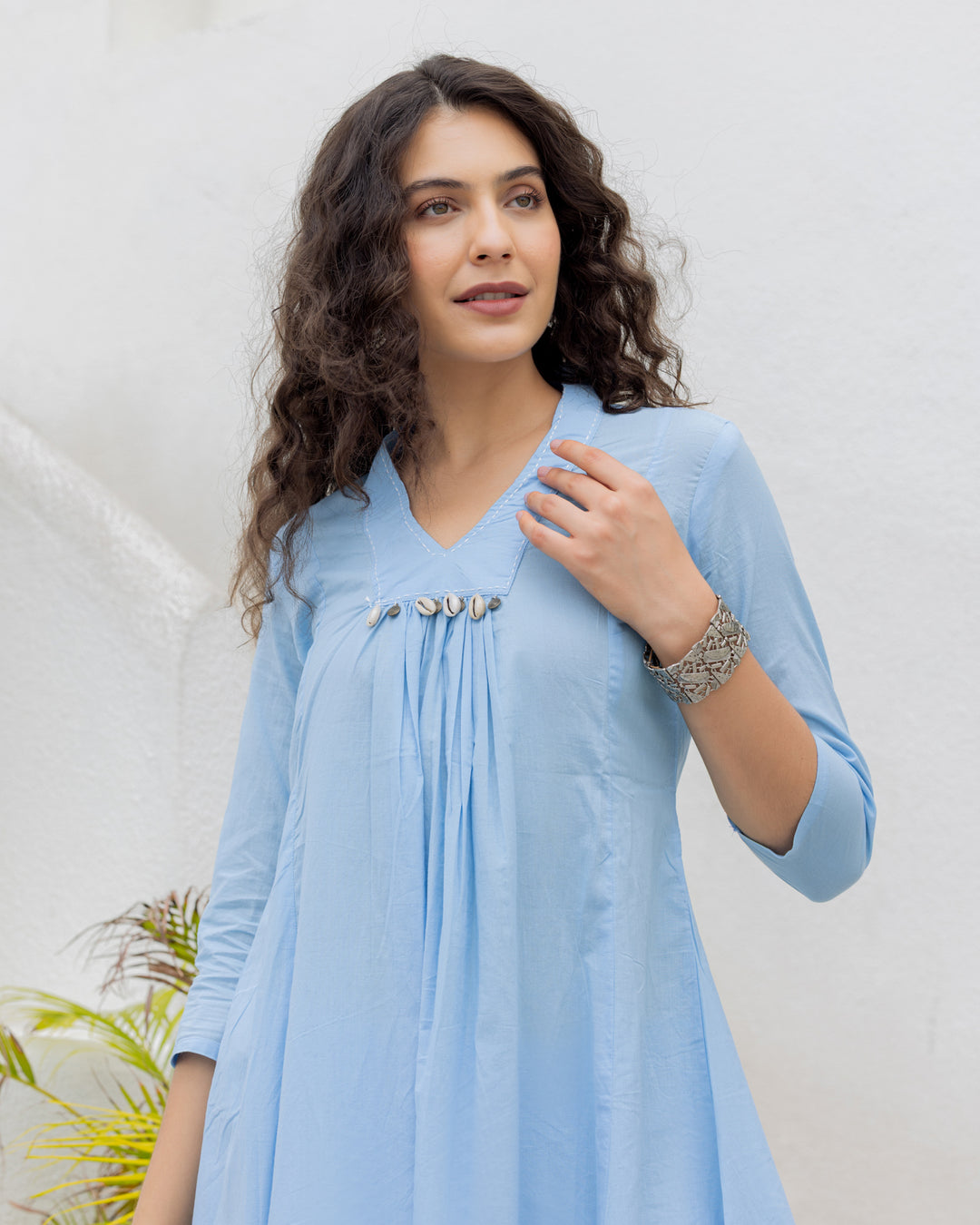 Blue Cotton Kurta Set