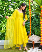 Yellow Anarkali Suit Set