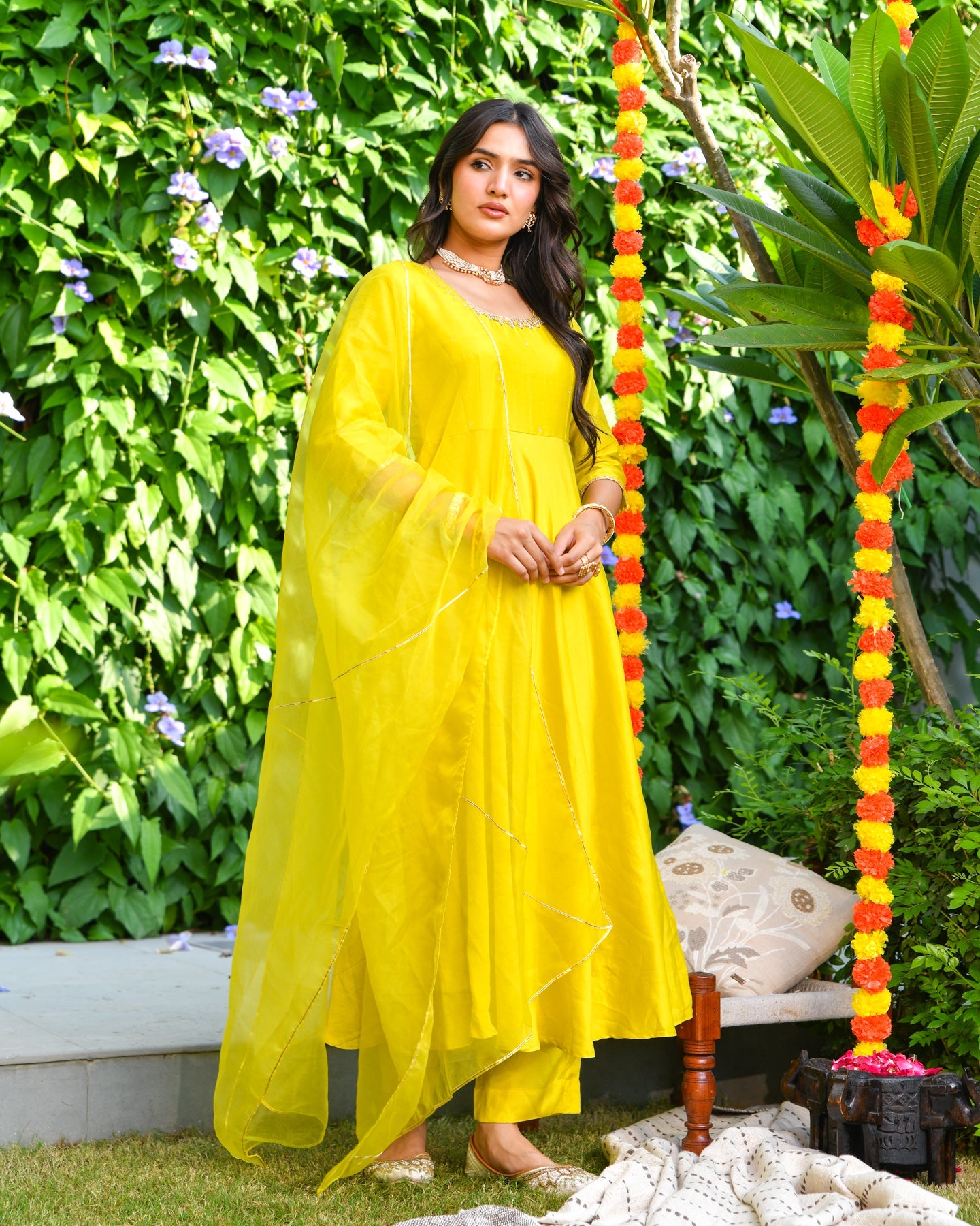 Yellow Anarkali Suit Set