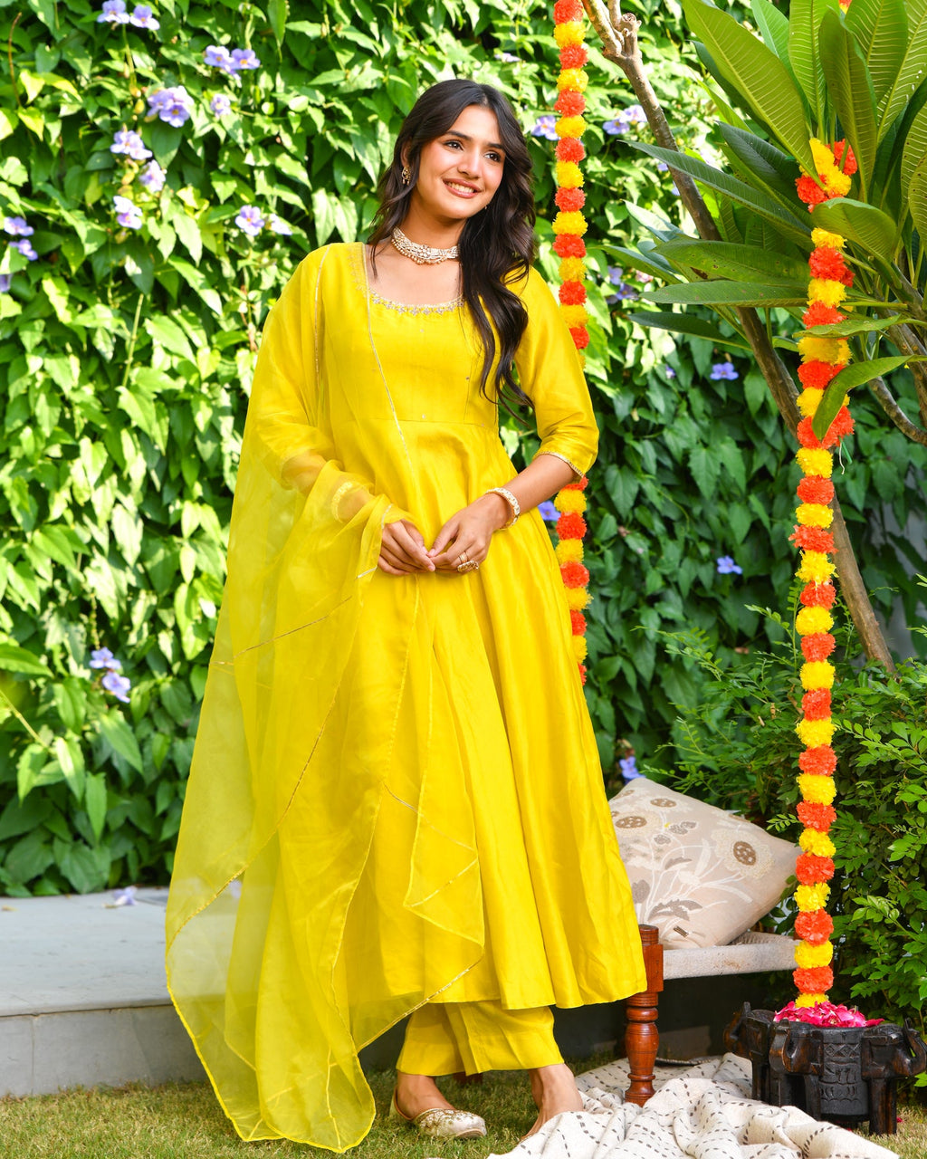 Yellow Anarkali Suit Set